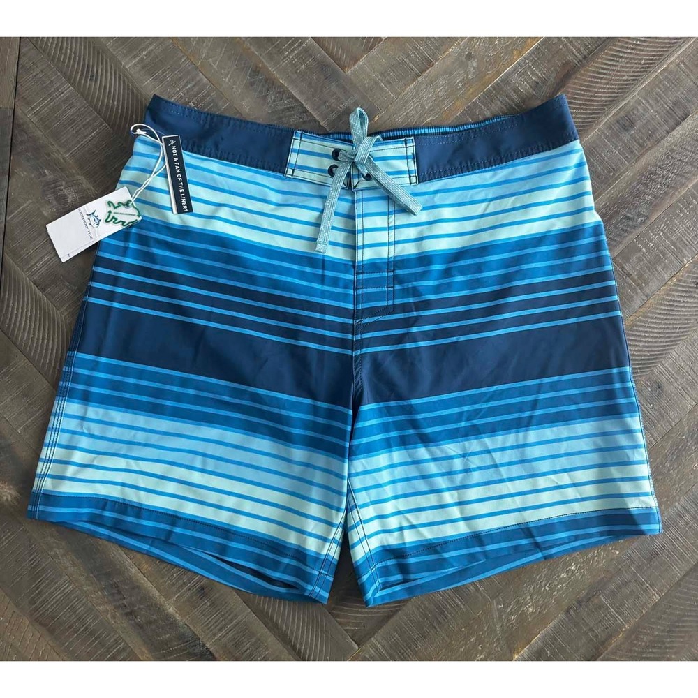 Southern Tide Mens Blue Striped Swim Trunks Size L Style #9906